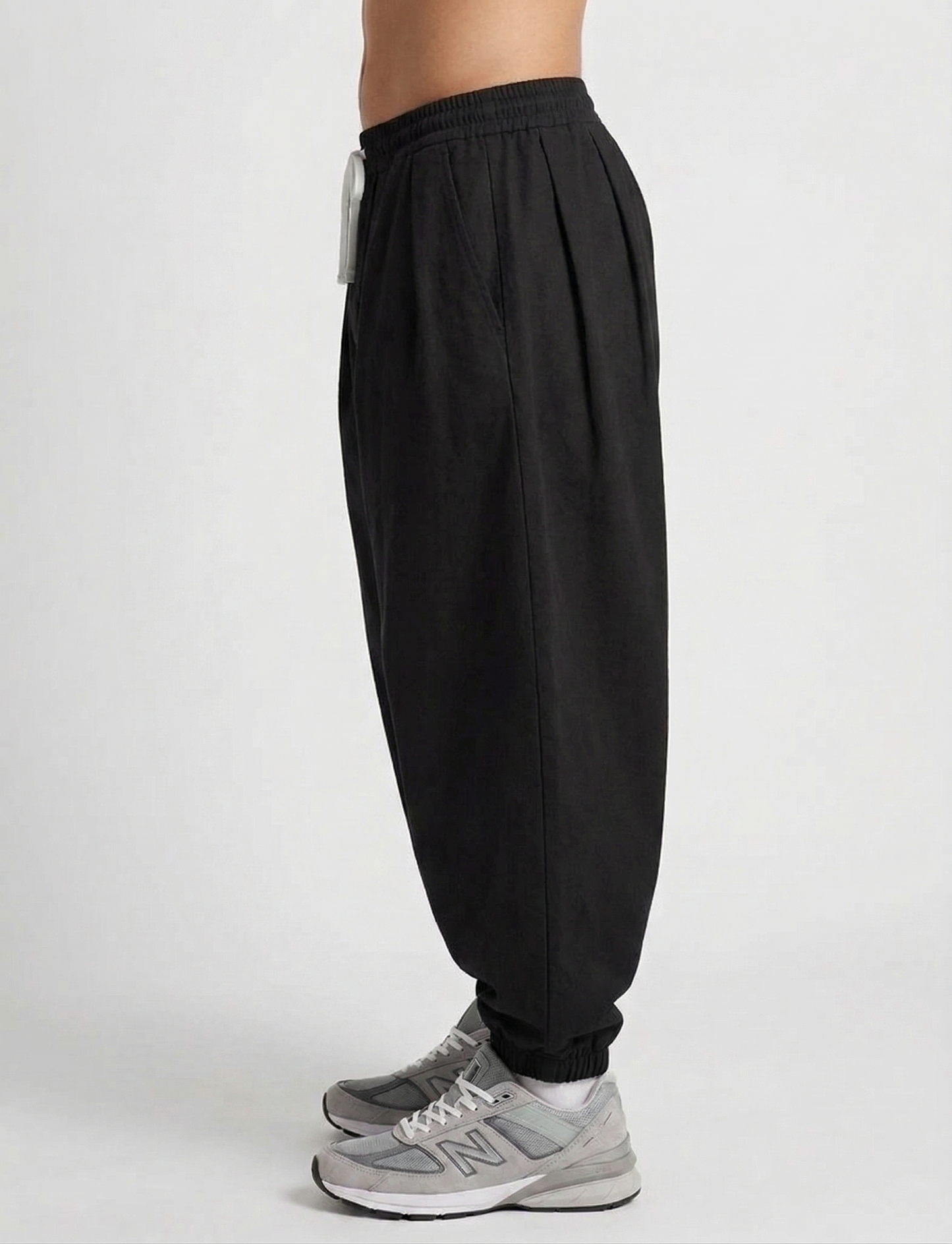 Timeless Oversized Cotton Trouser Midnight Black