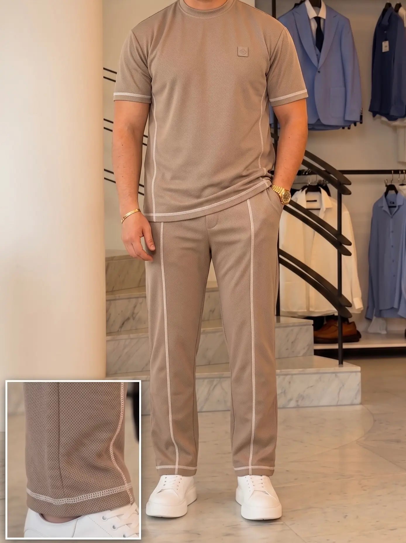 Contrast Stitch Summer Tracksuit