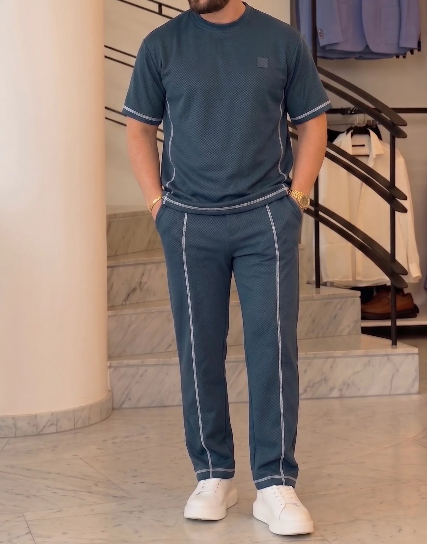 Contrast Stitch Summer Tracksuit