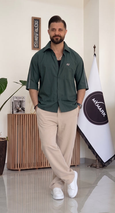 Button-Up Half Sleeve Shirt & Trouser set